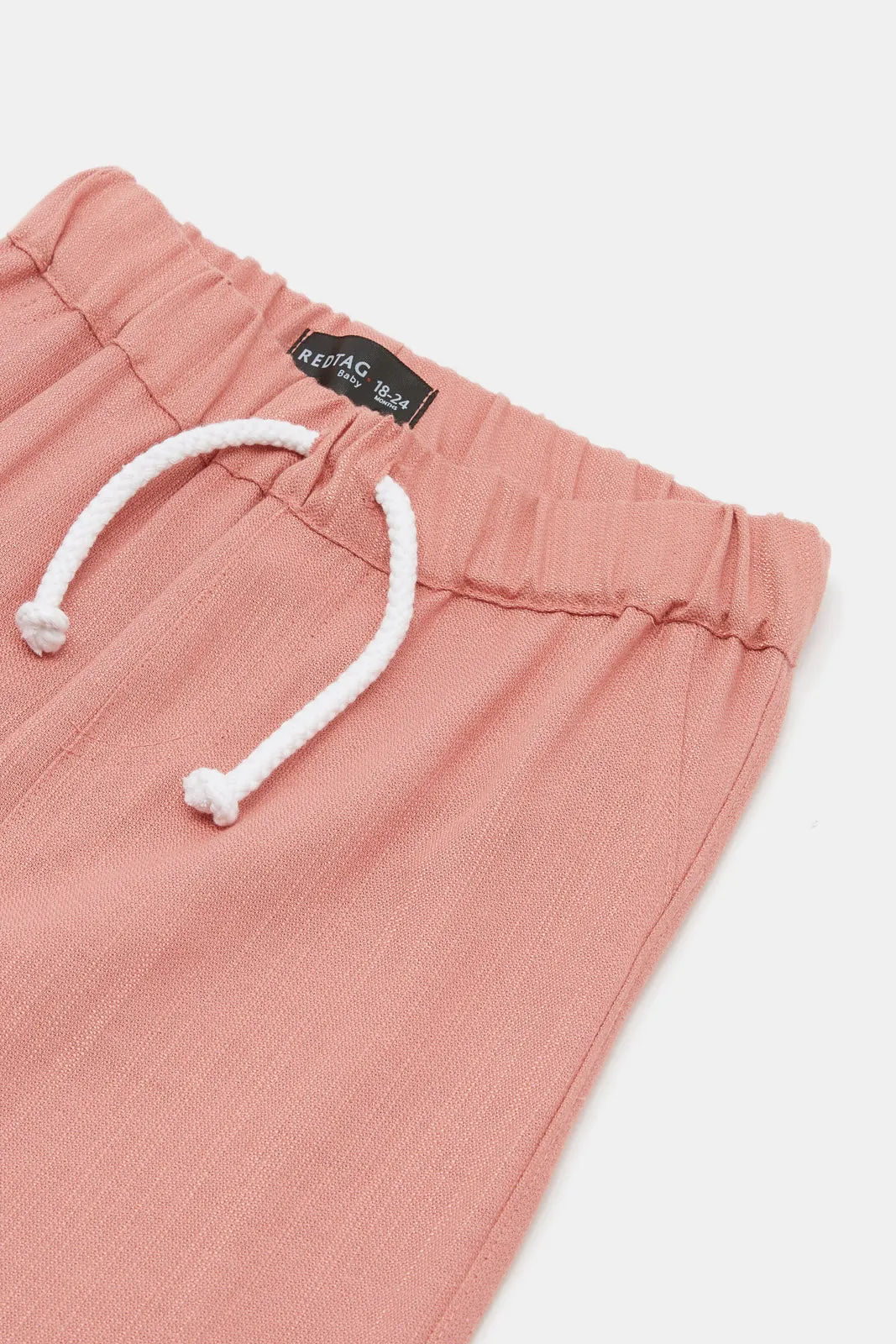Infant Boys Coral Linen Trouser