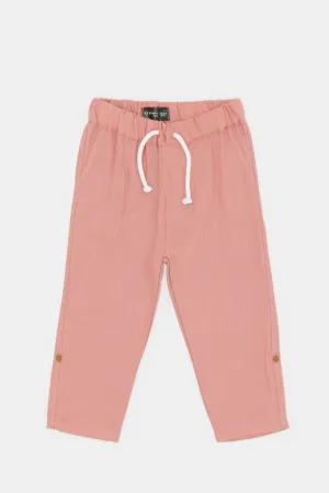 Infant Boys Coral Linen Trouser