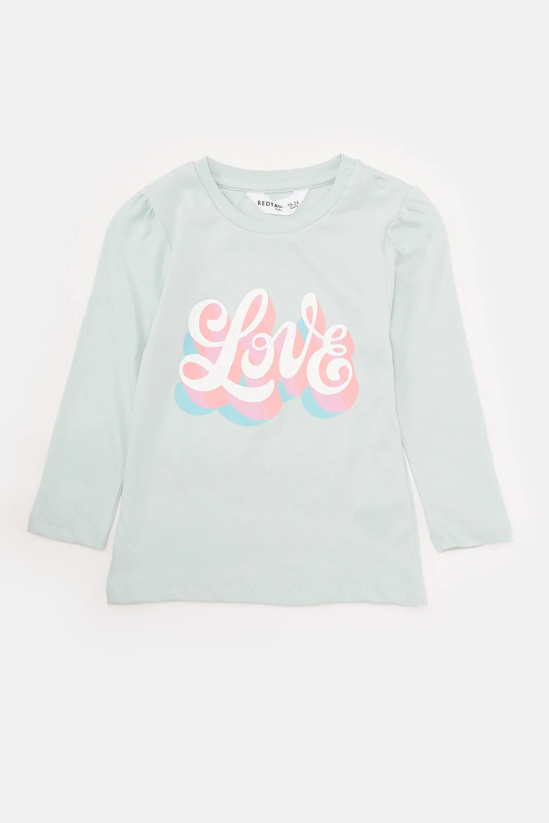 Infant Girls Mint Printed T-Shirt