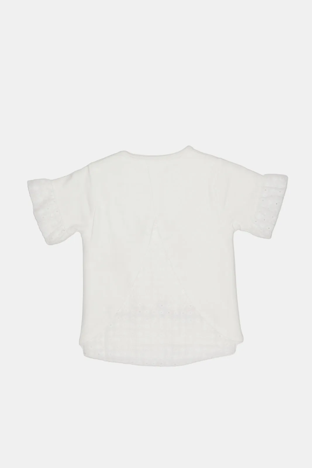 Infant Girls White Embellished T-Shirt