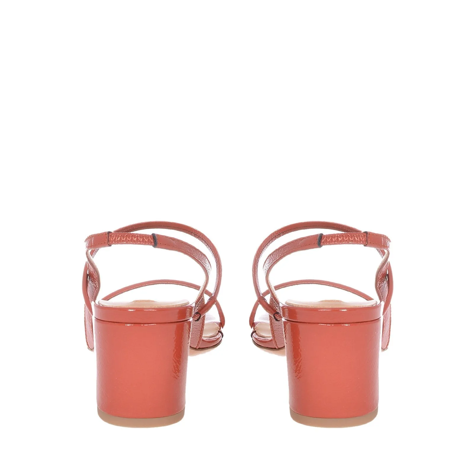 Iside Brick Naplack Leather Sandals