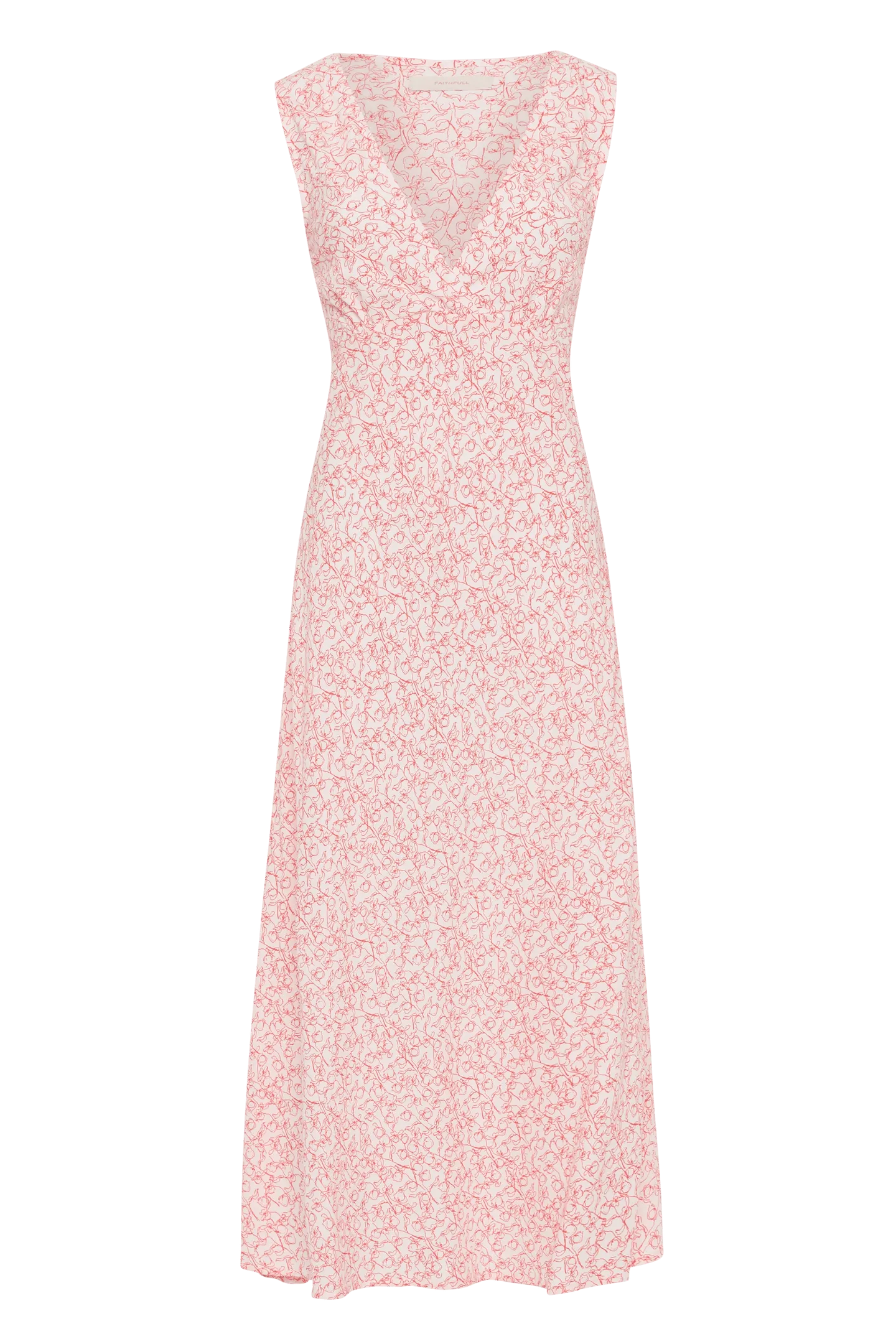 JARDIN MIDI DRESS - MICRO CALLA PRINT/VERMILLION