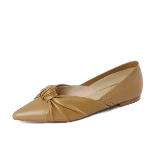 Judy Pointed Toe Nude Flats for Women