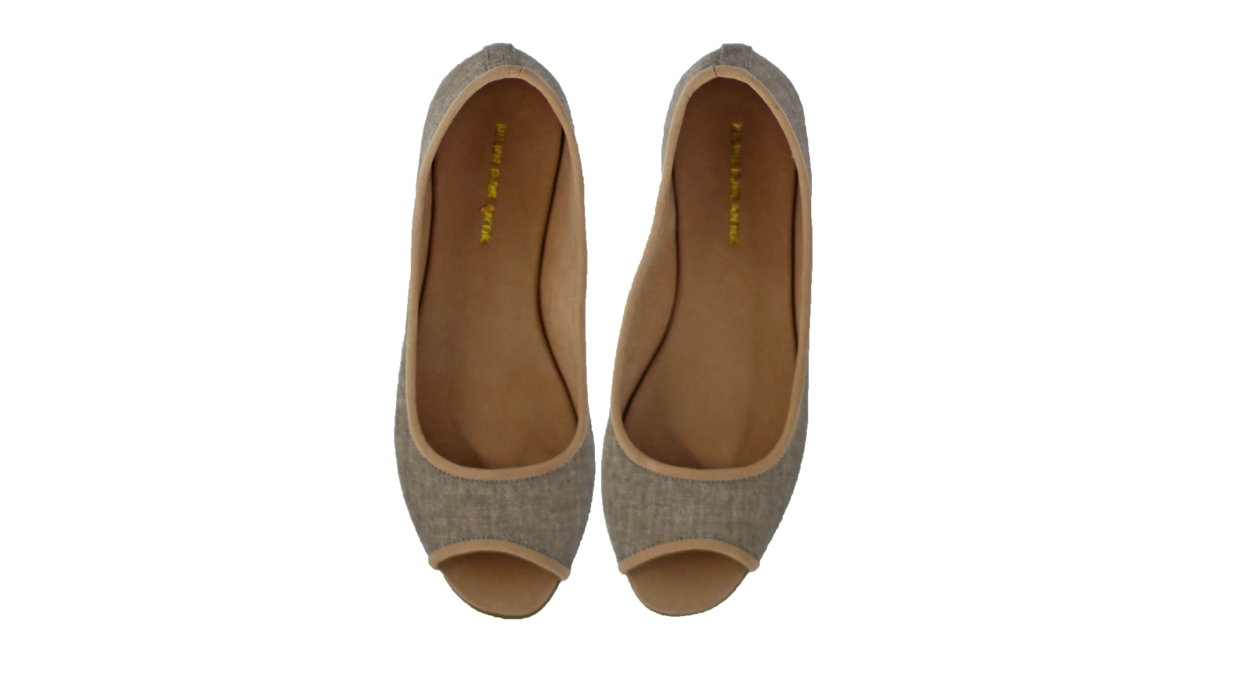 Kate Peeptoe 20mm Ballet - Taupe Linen