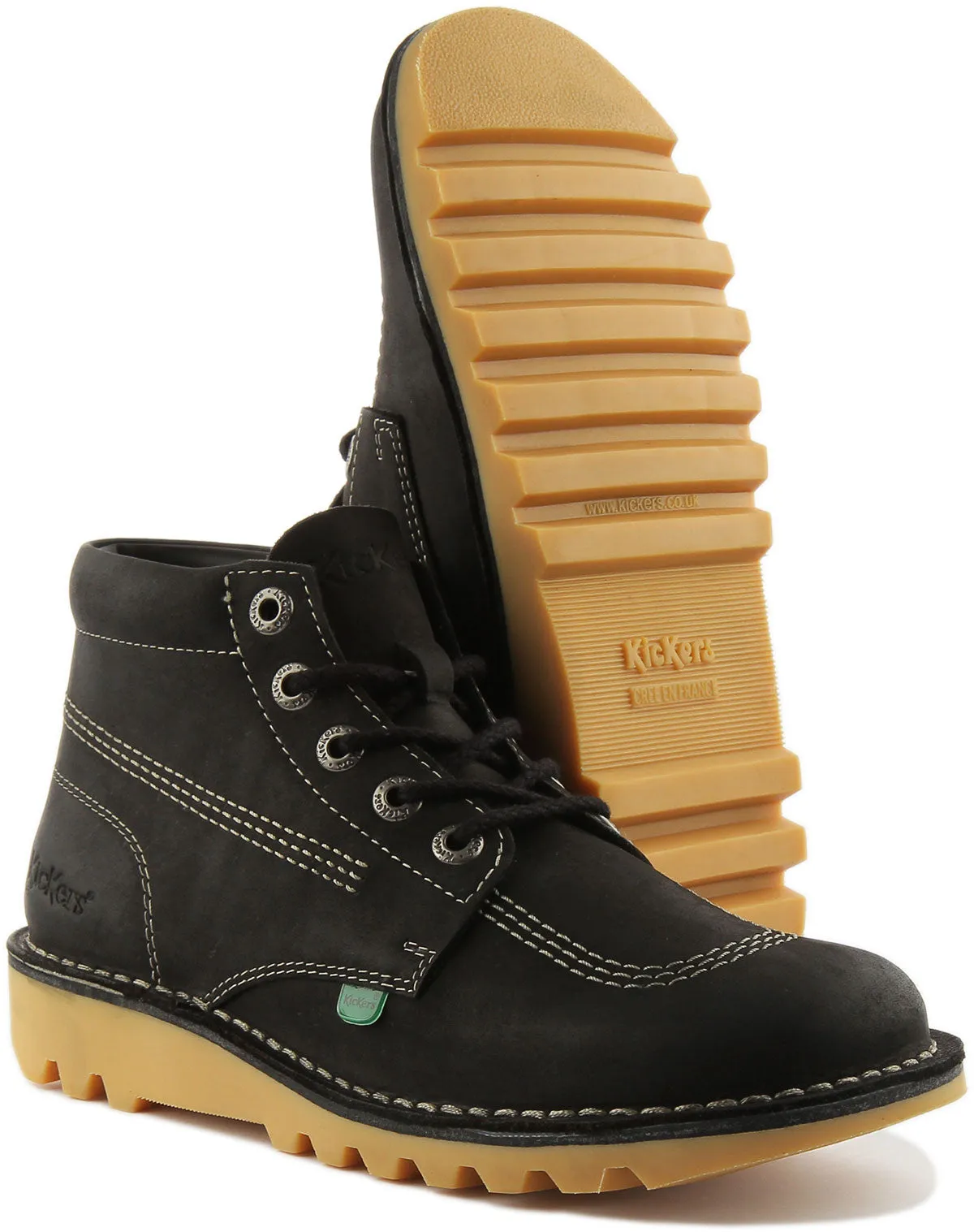 Kickers Kick Hi In Black White For Men