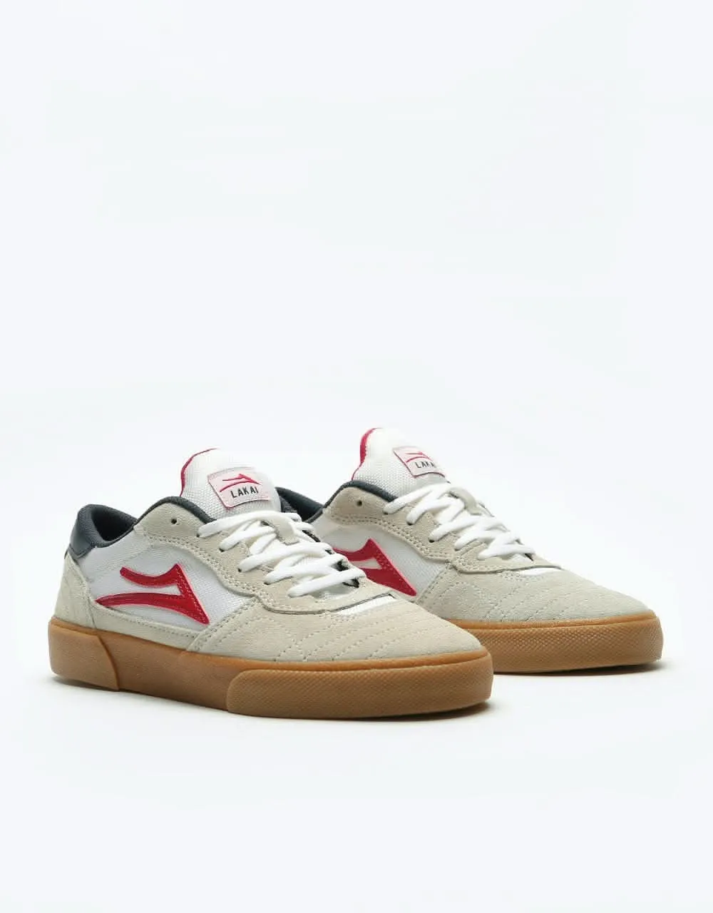 Lakai Cambridge Skate Shoes - White/Gum Suede