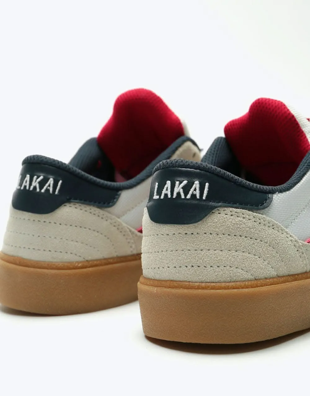 Lakai Cambridge Skate Shoes - White/Gum Suede