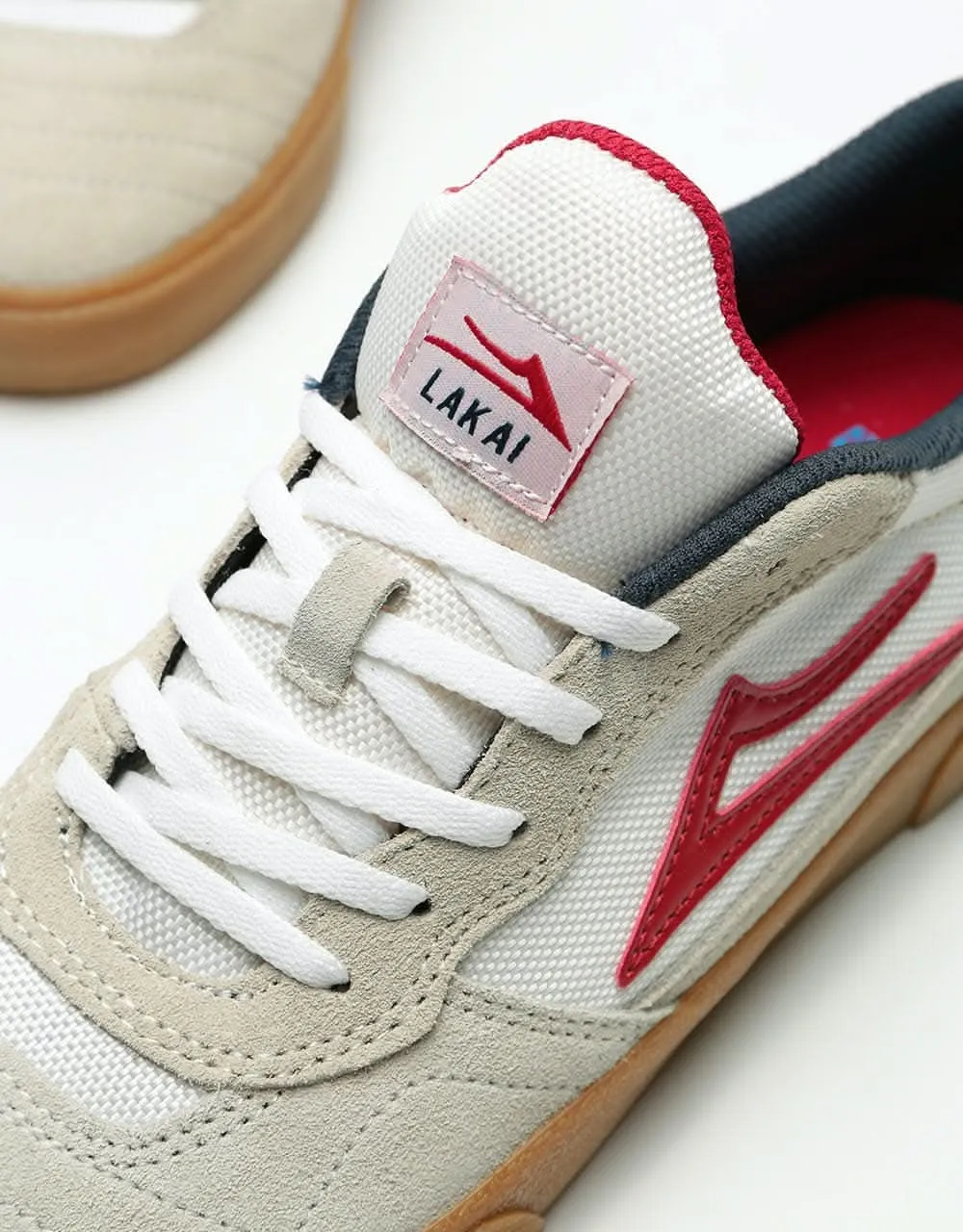 Lakai Cambridge Skate Shoes - White/Gum Suede