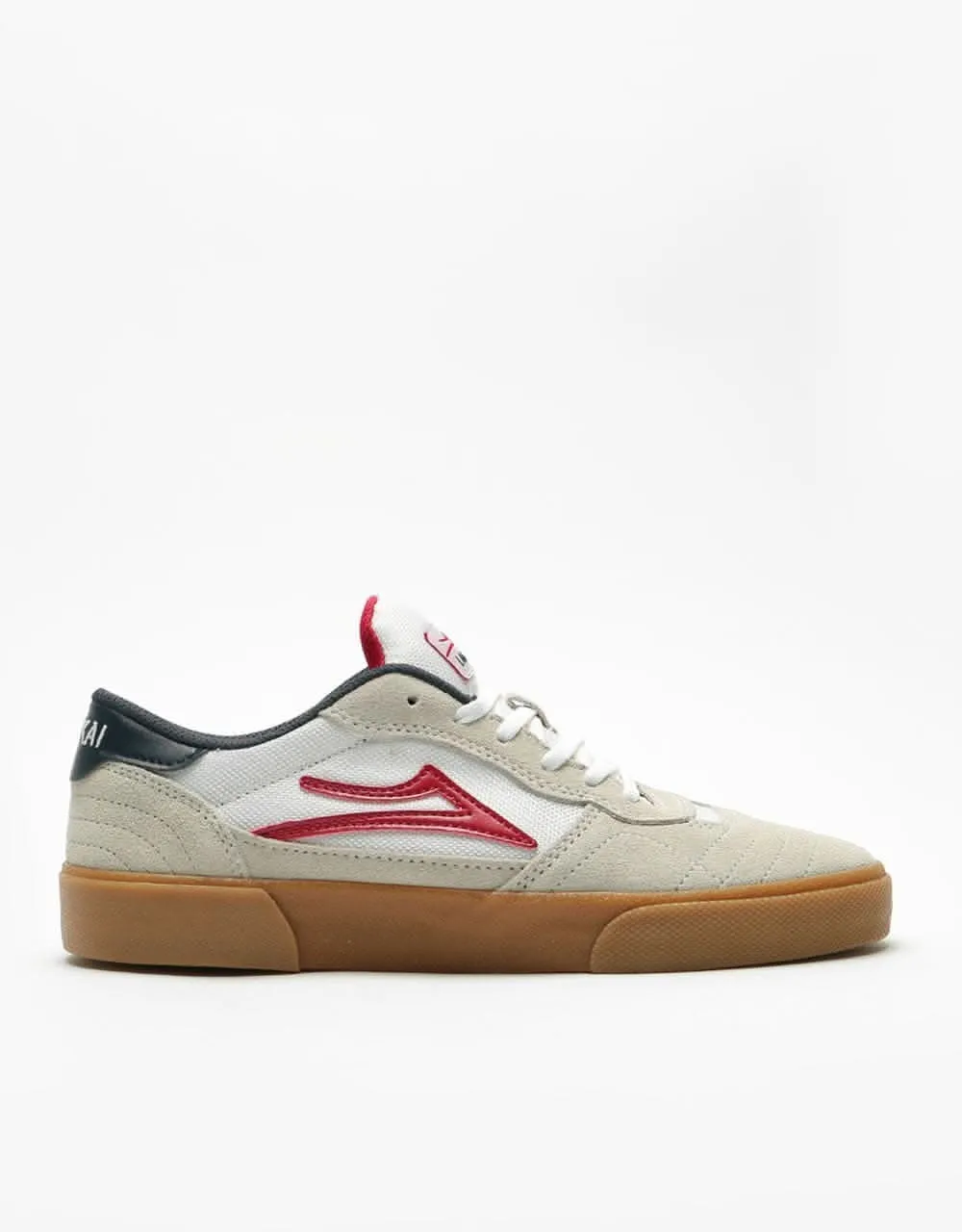 Lakai Cambridge Skate Shoes - White/Gum Suede