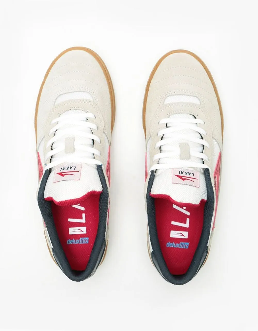 Lakai Cambridge Skate Shoes - White/Gum Suede