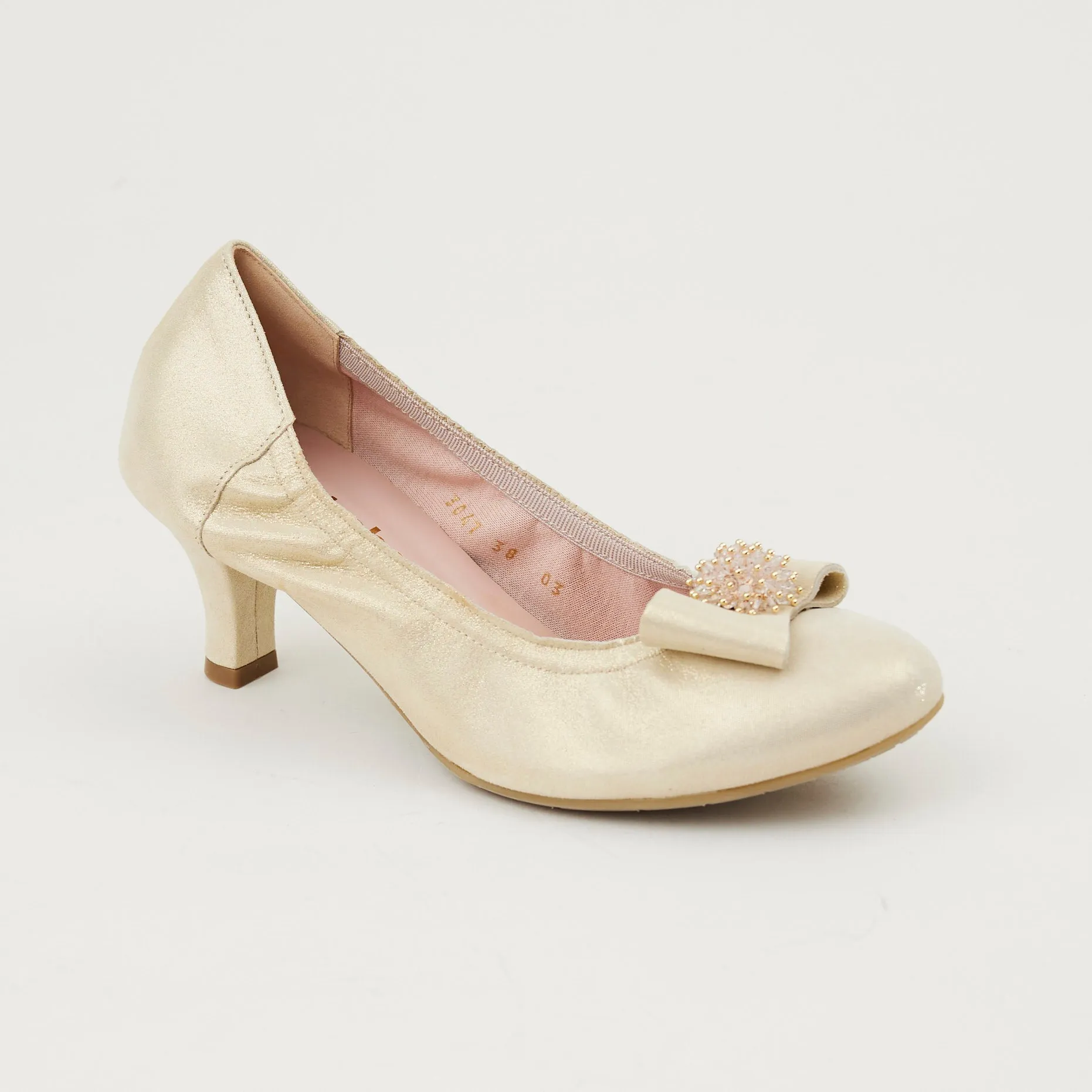Le Babe Champagne Kitten Heel Shoes