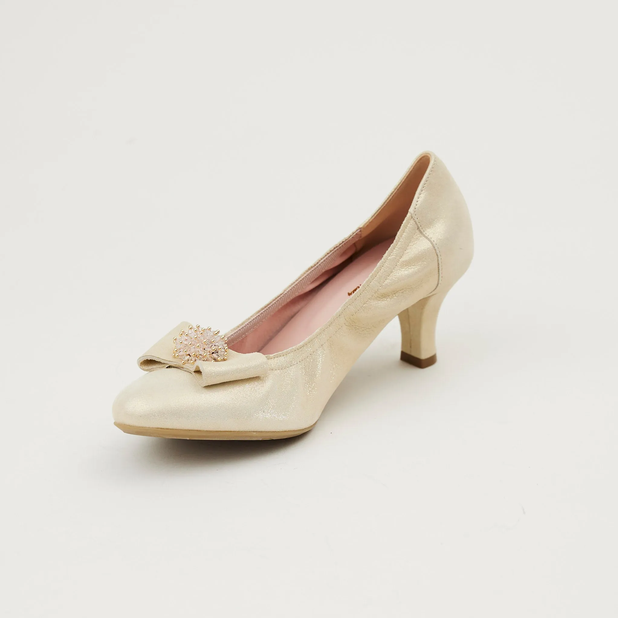 Le Babe Champagne Kitten Heel Shoes