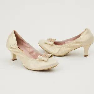 Le Babe Champagne Kitten Heel Shoes