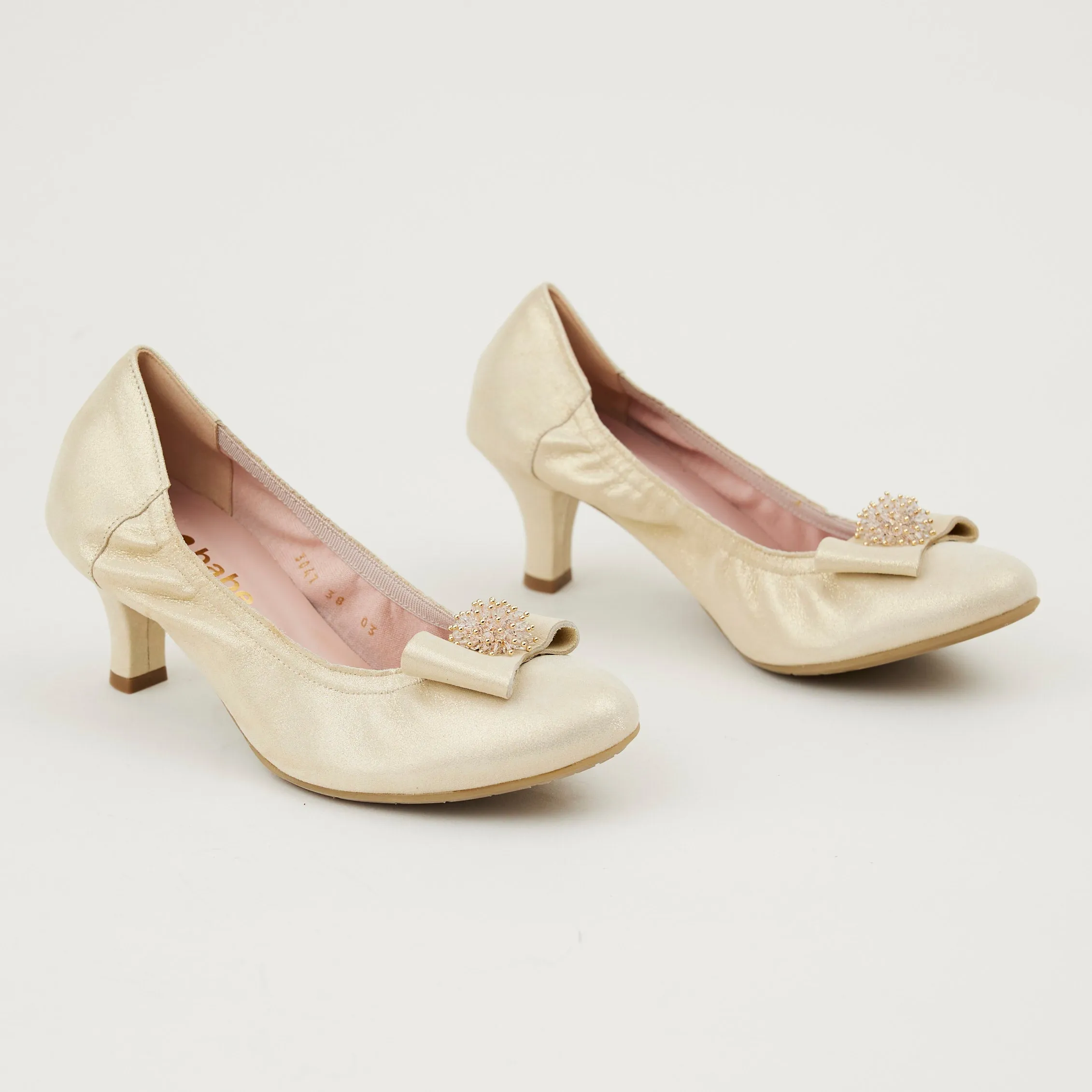 Le Babe Champagne Kitten Heel Shoes