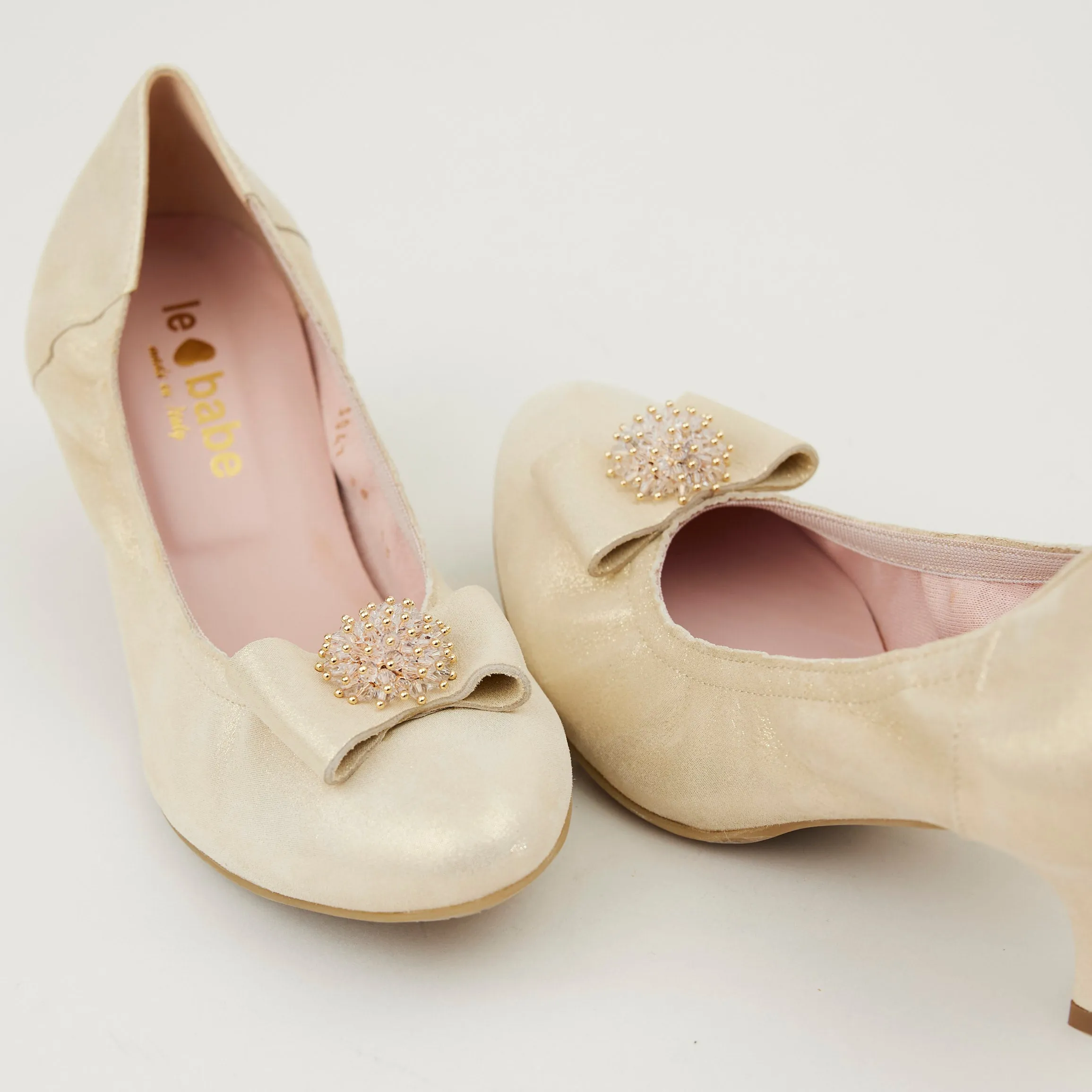 Le Babe Champagne Kitten Heel Shoes