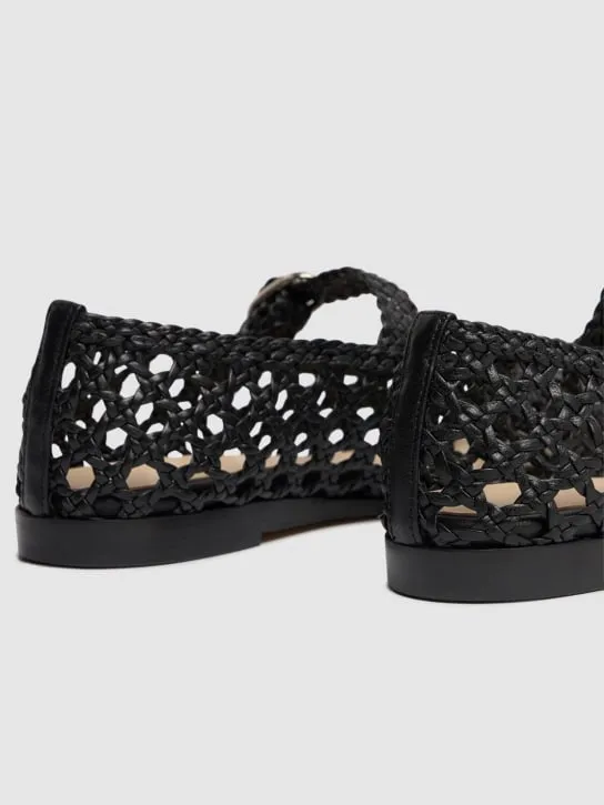 Le Monde Beryl   10mm Woven leather Mary Jane flats 