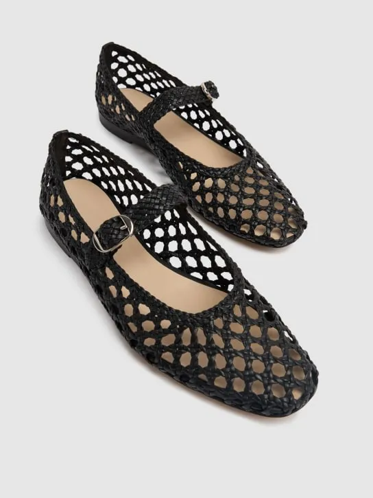Le Monde Beryl   10mm Woven leather Mary Jane flats 