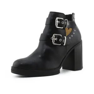 Lefties Zipper Buckle Straps Block Heels Ankle Boots | 100% Authentic Leather