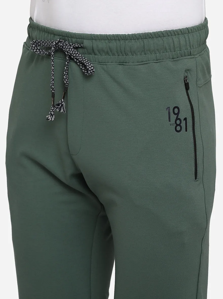 Light Green Solid Regular Fit Track Pant | JadeBlue