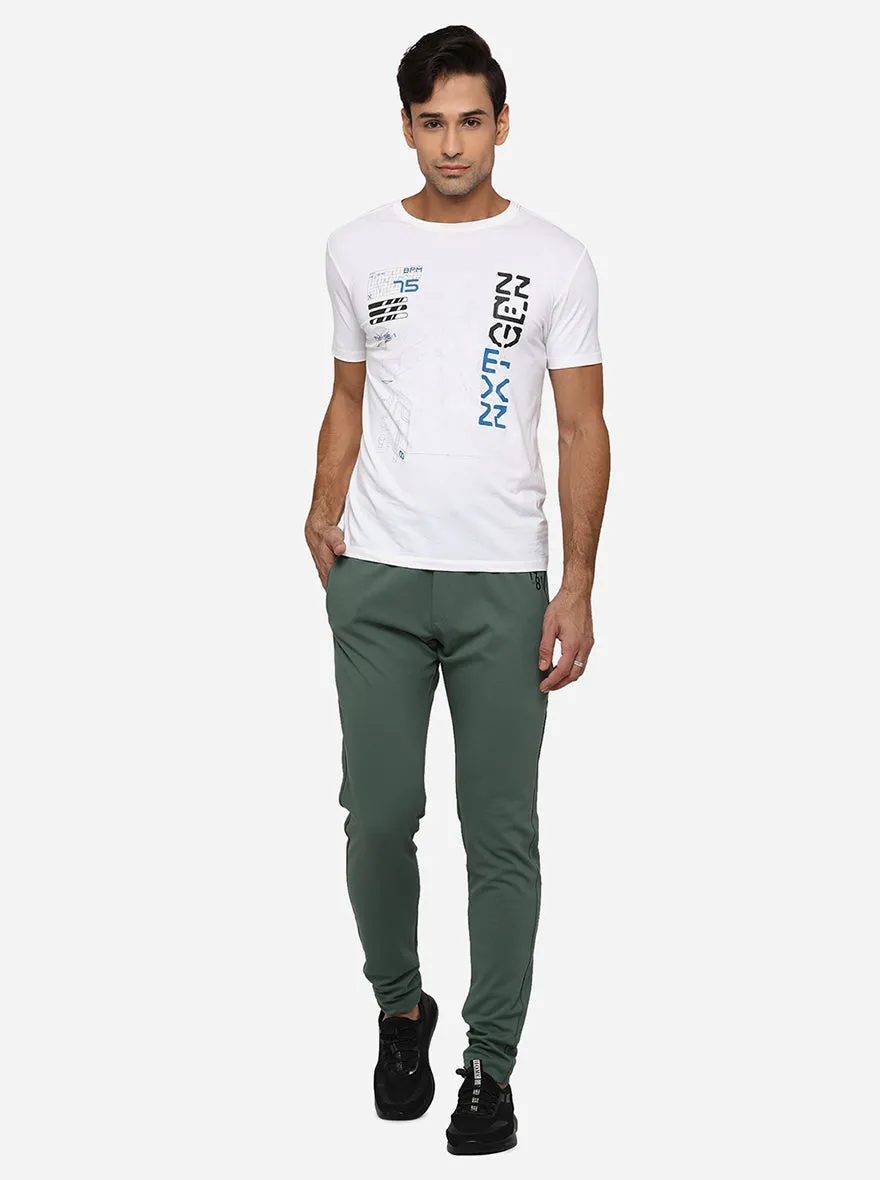 Light Green Solid Regular Fit Track Pant | JadeBlue
