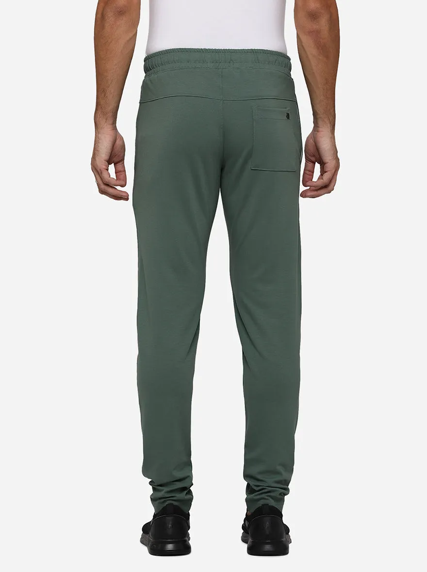 Light Green Solid Regular Fit Track Pant | JadeBlue