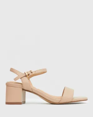 LIV Block Heel Leather Sandals