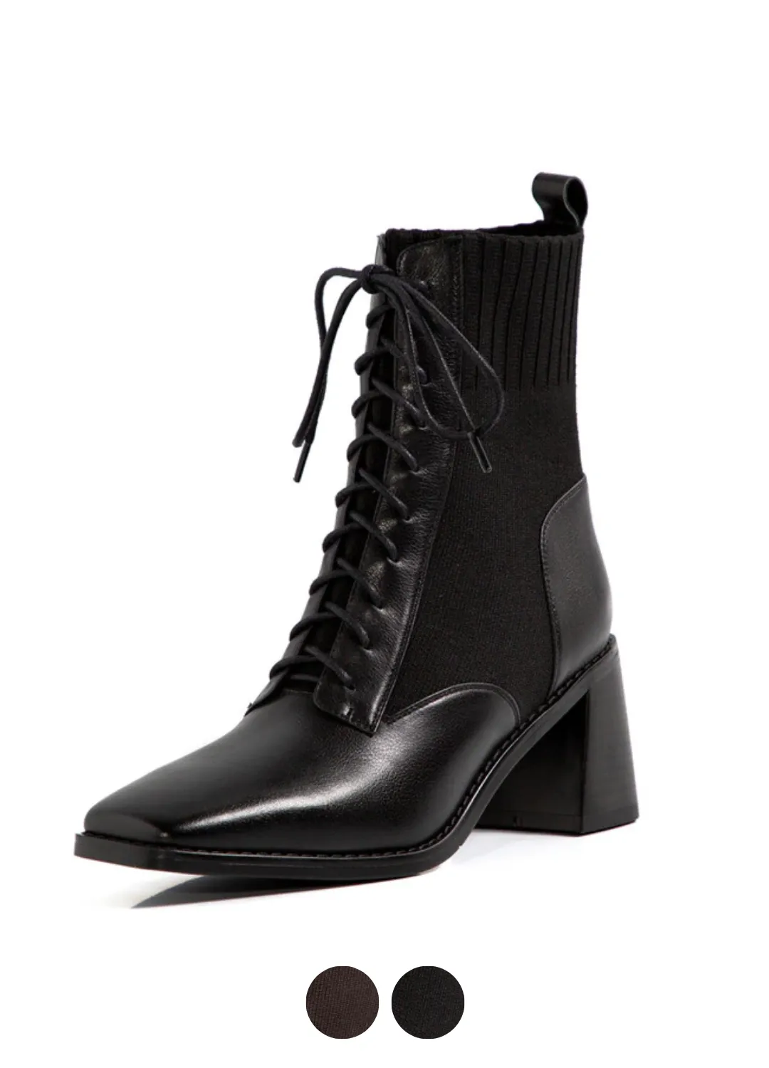 Loana Women's Fashion Leather Black Boots