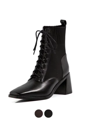 Loana Women's Fashion Leather Black Boots