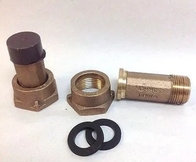 (LOT/12) 3/4" Water Meter Couplings, LEAD FREE brass, 3/4" Swivel x 3/4 male NPT