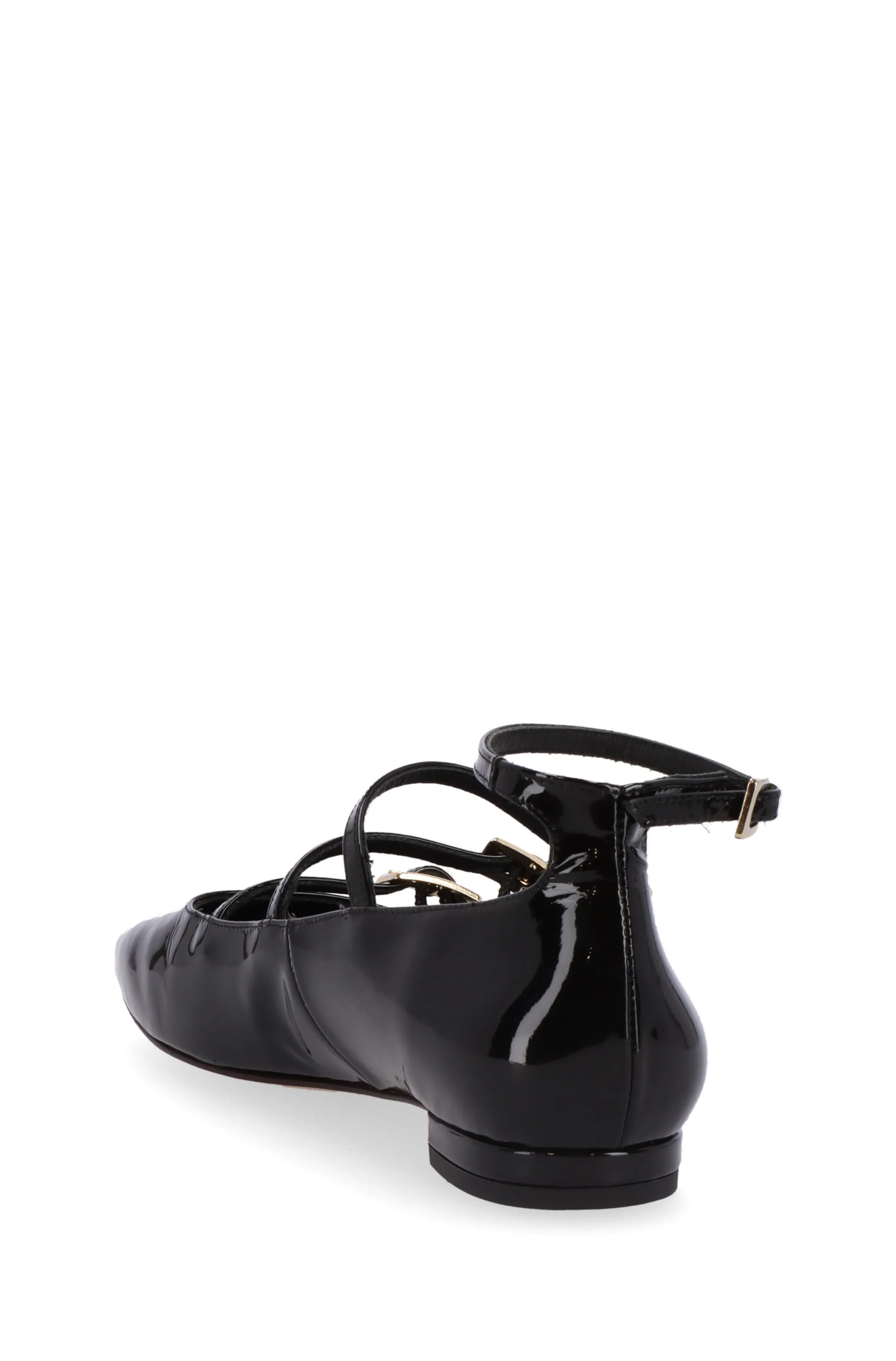 Luke Onix Black Leather Ballet Flats