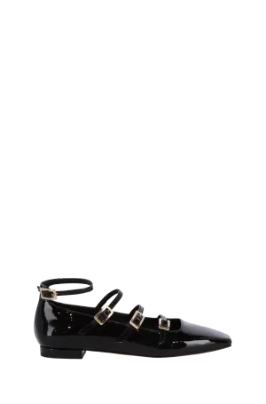 Luke Onix Black Leather Ballet Flats