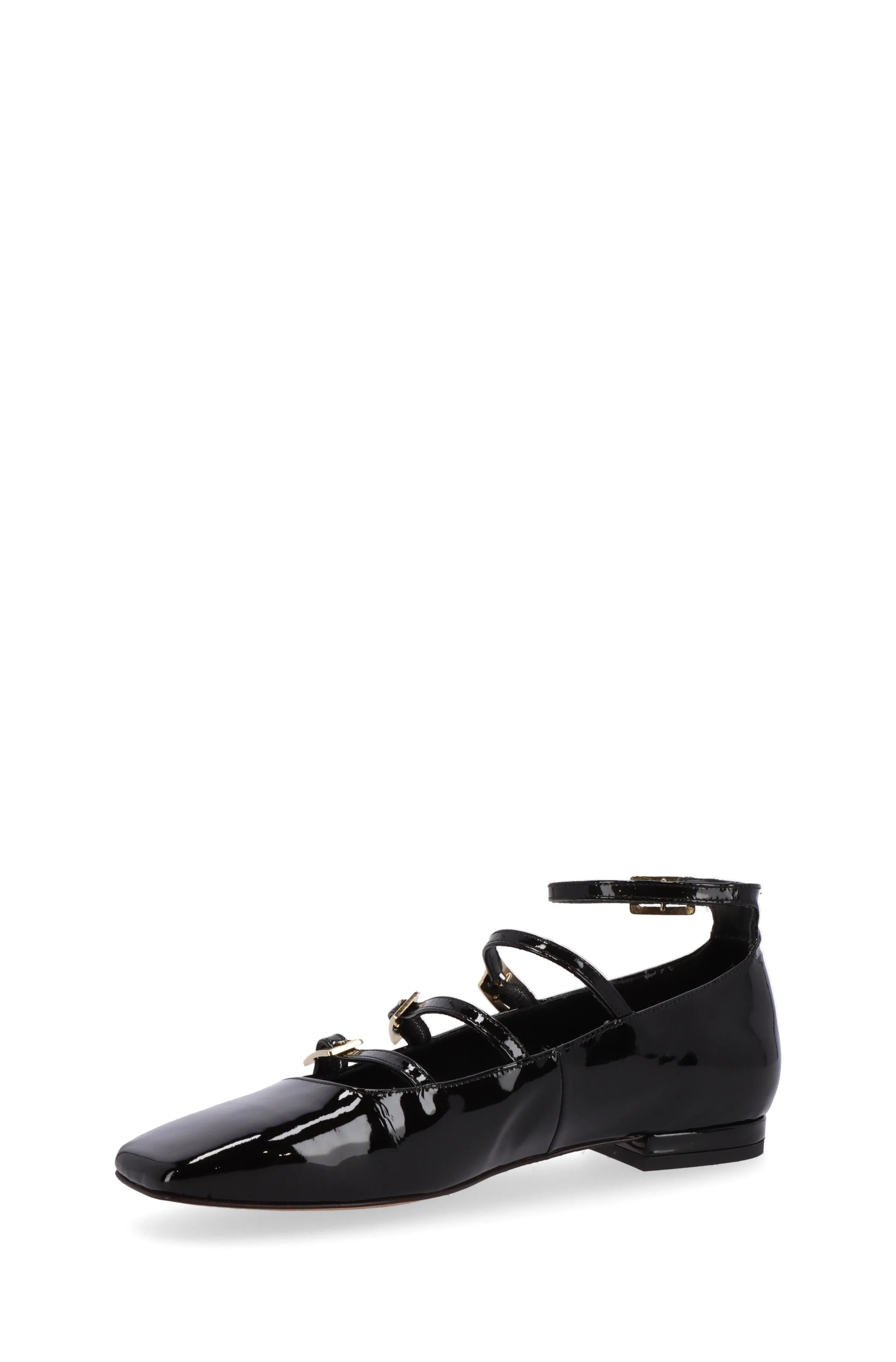 Luke Onix Black Leather Ballet Flats