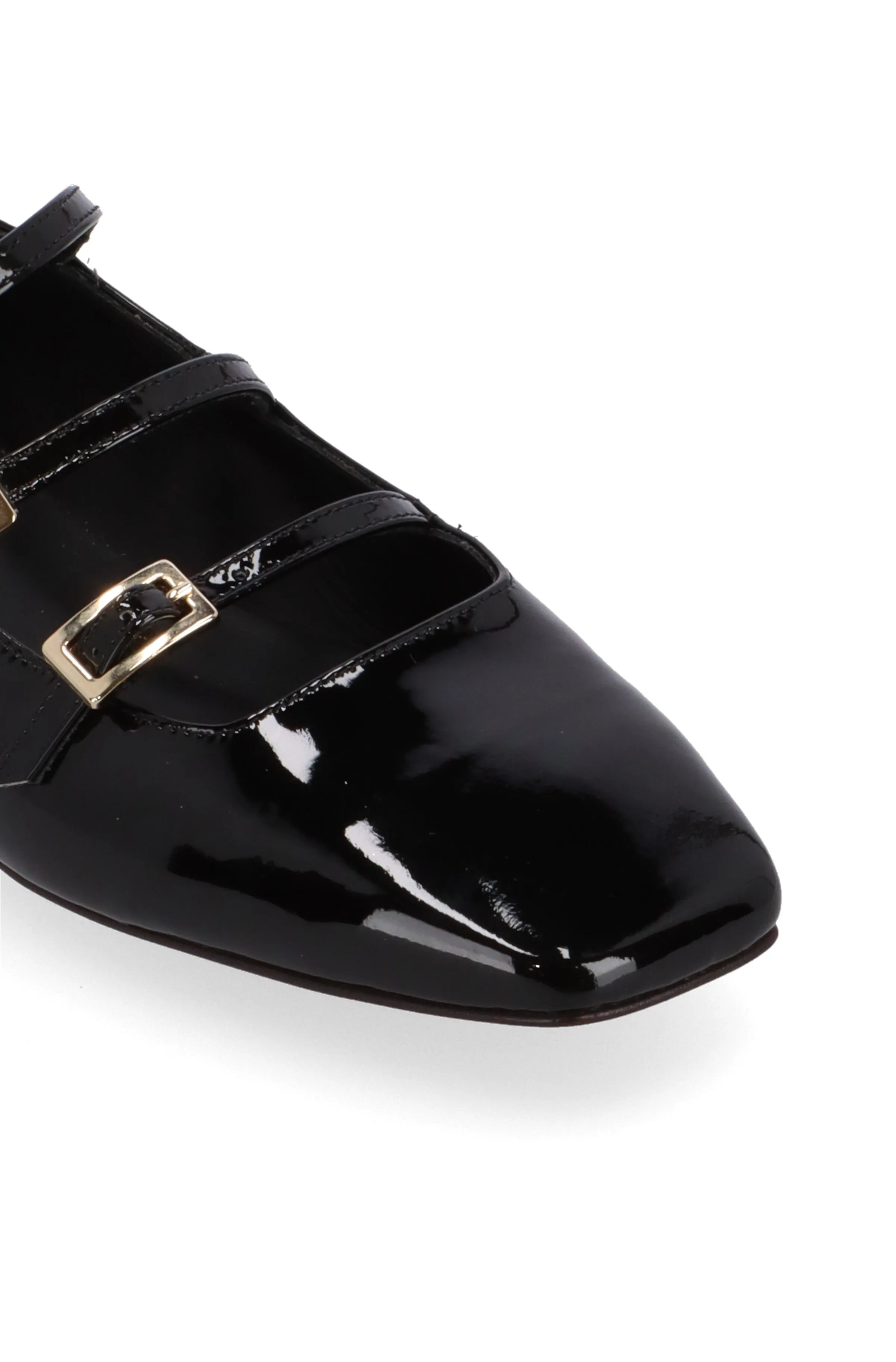 Luke Onix Black Leather Ballet Flats