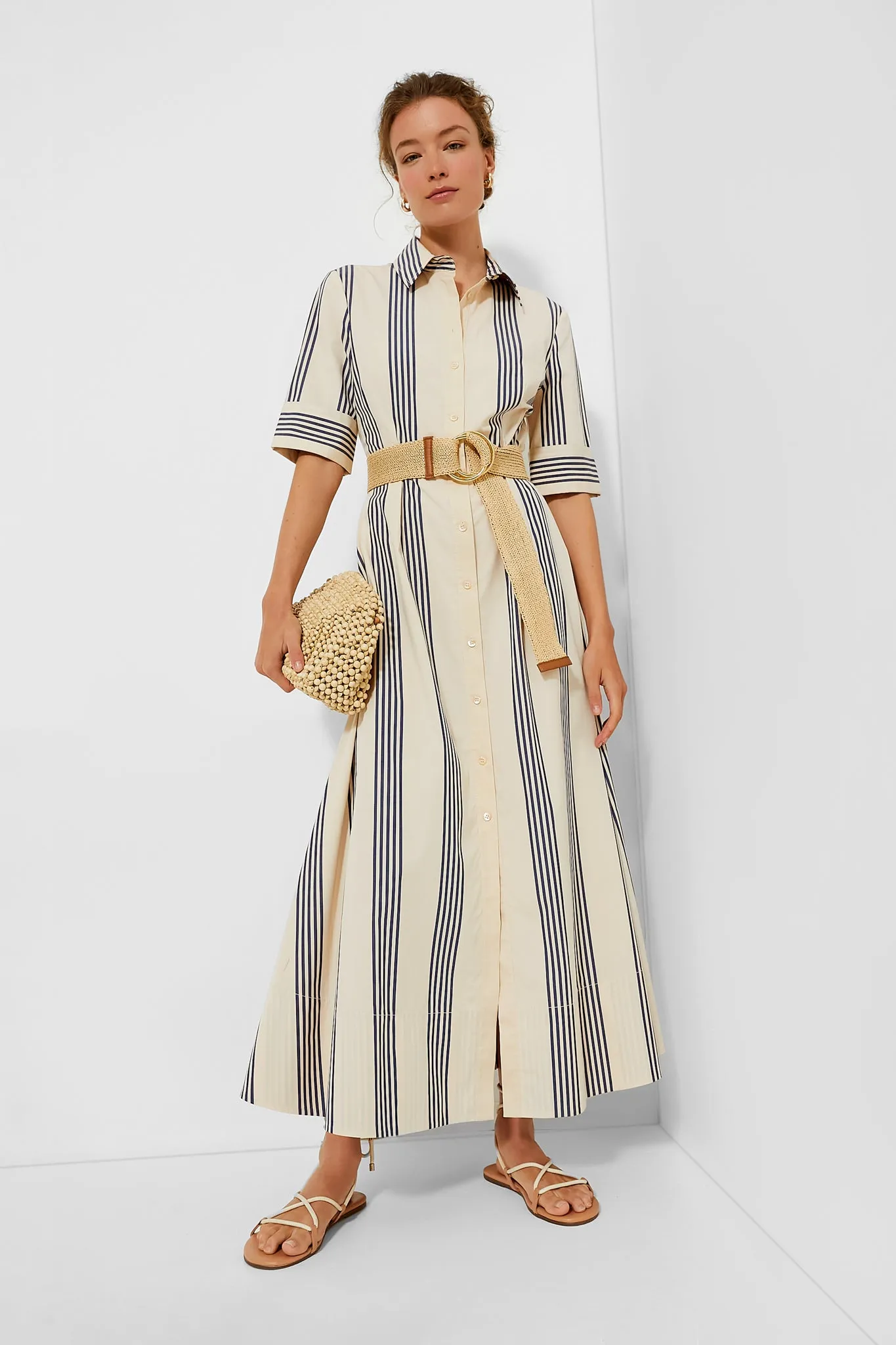 Marine Bayadere Stripe Maxi Joan Dress