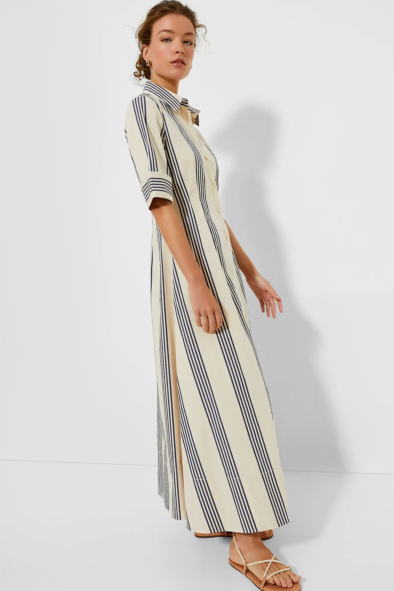 Marine Bayadere Stripe Maxi Joan Dress