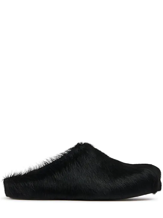 Marni   10mm Fussbett pony hair sabot flats 