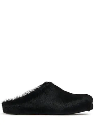 Marni   10mm Fussbett pony hair sabot flats 