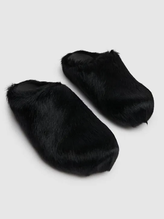 Marni   10mm Fussbett pony hair sabot flats 