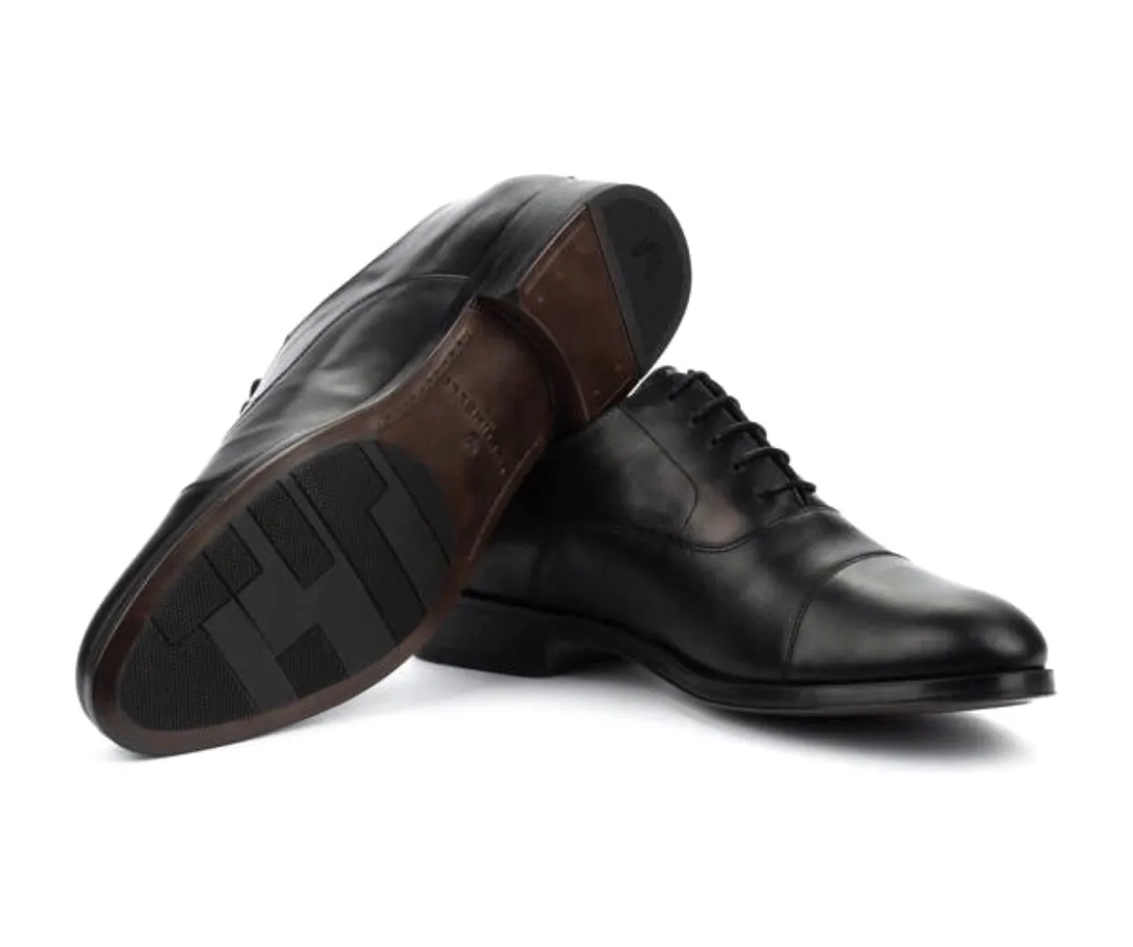Martinelli 1492-2631PYM Black Empire Leather 5 Eyelet Shoe Made In Spain