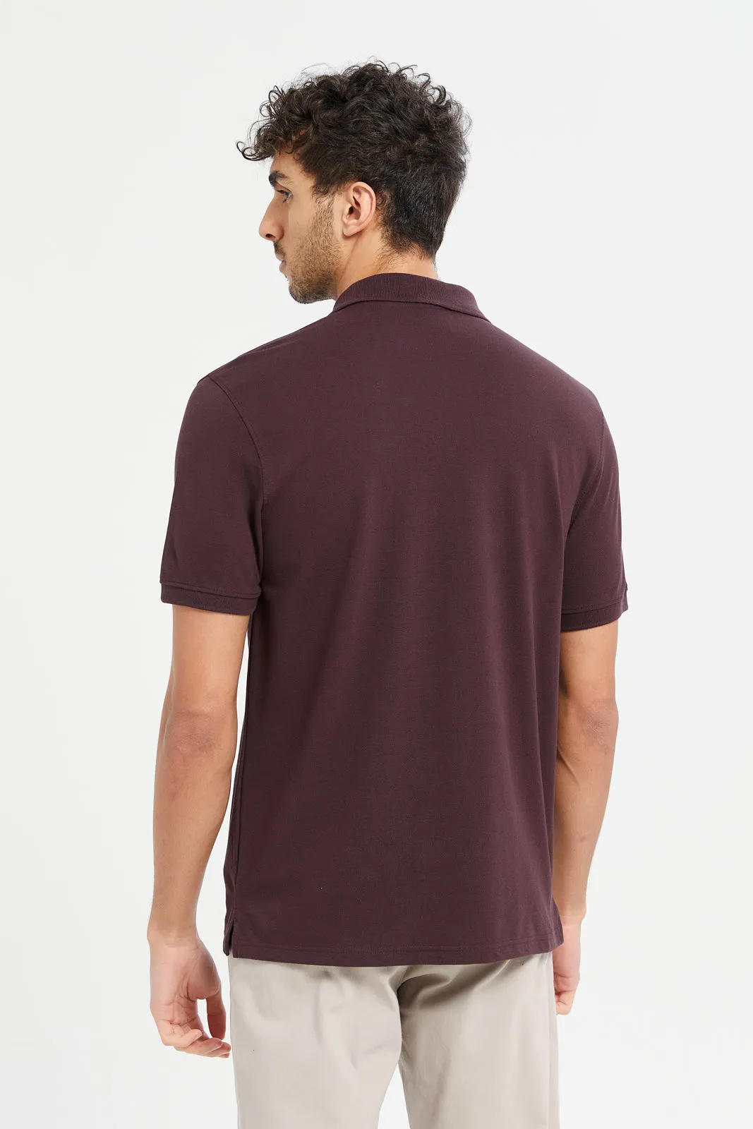 Men Burgundy Polo Shirt