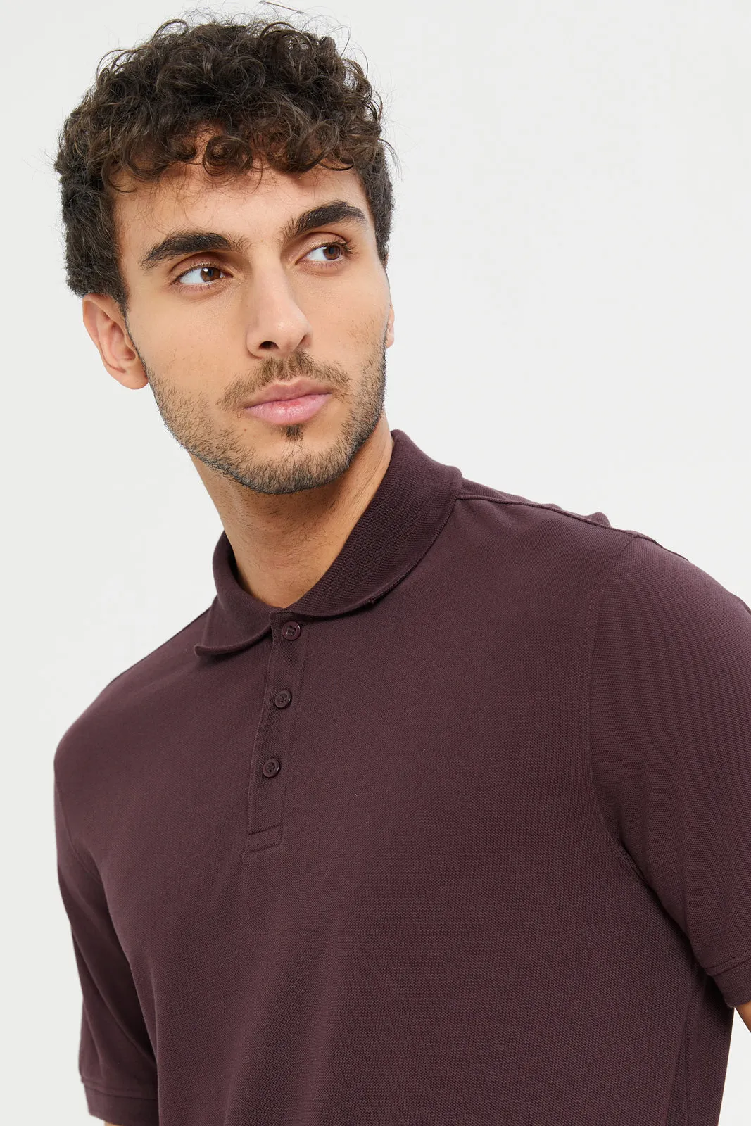 Men Burgundy Polo Shirt