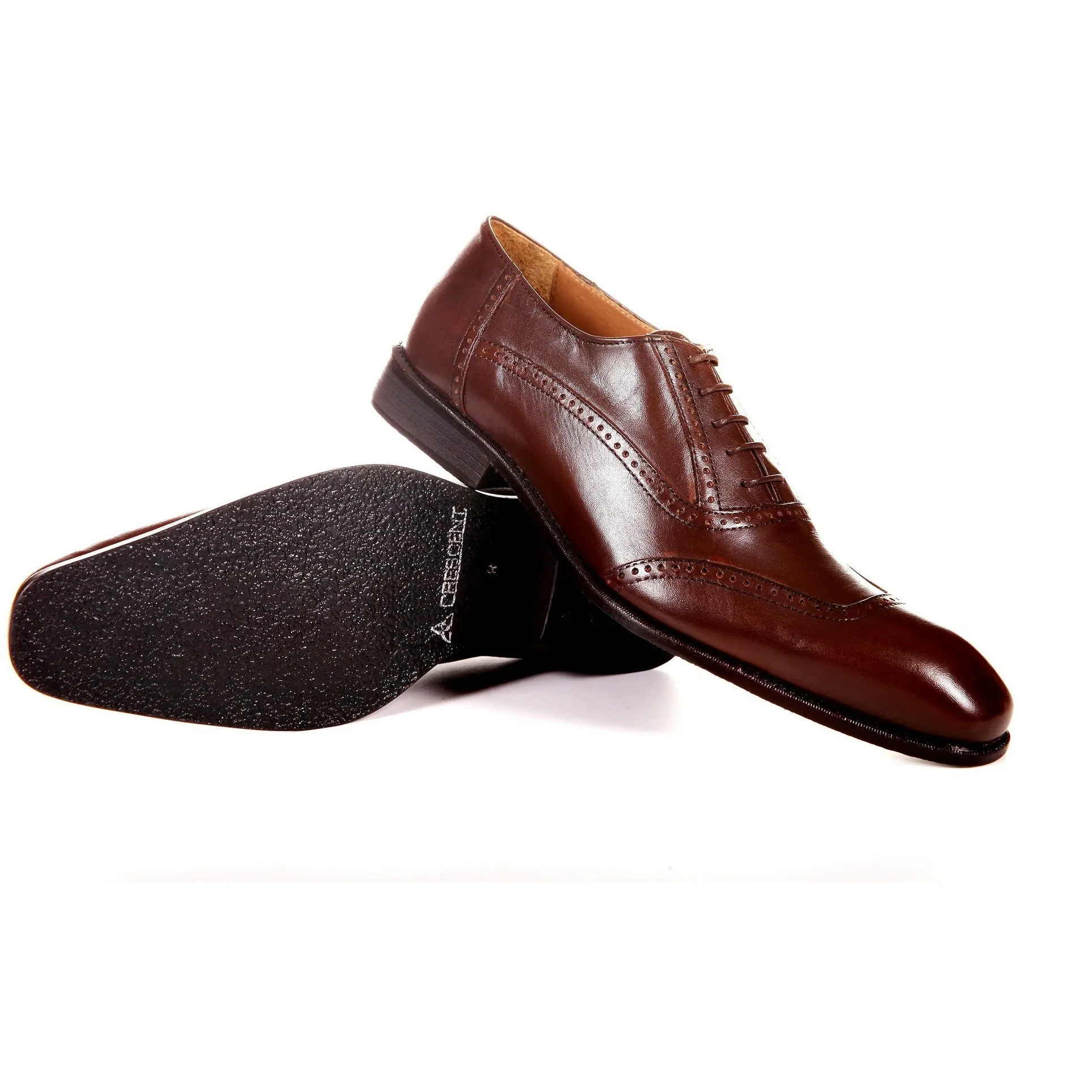 Men's Original Leather Cap Toe Brown Oxford Shoes by ENAAF #CRSCA20BR