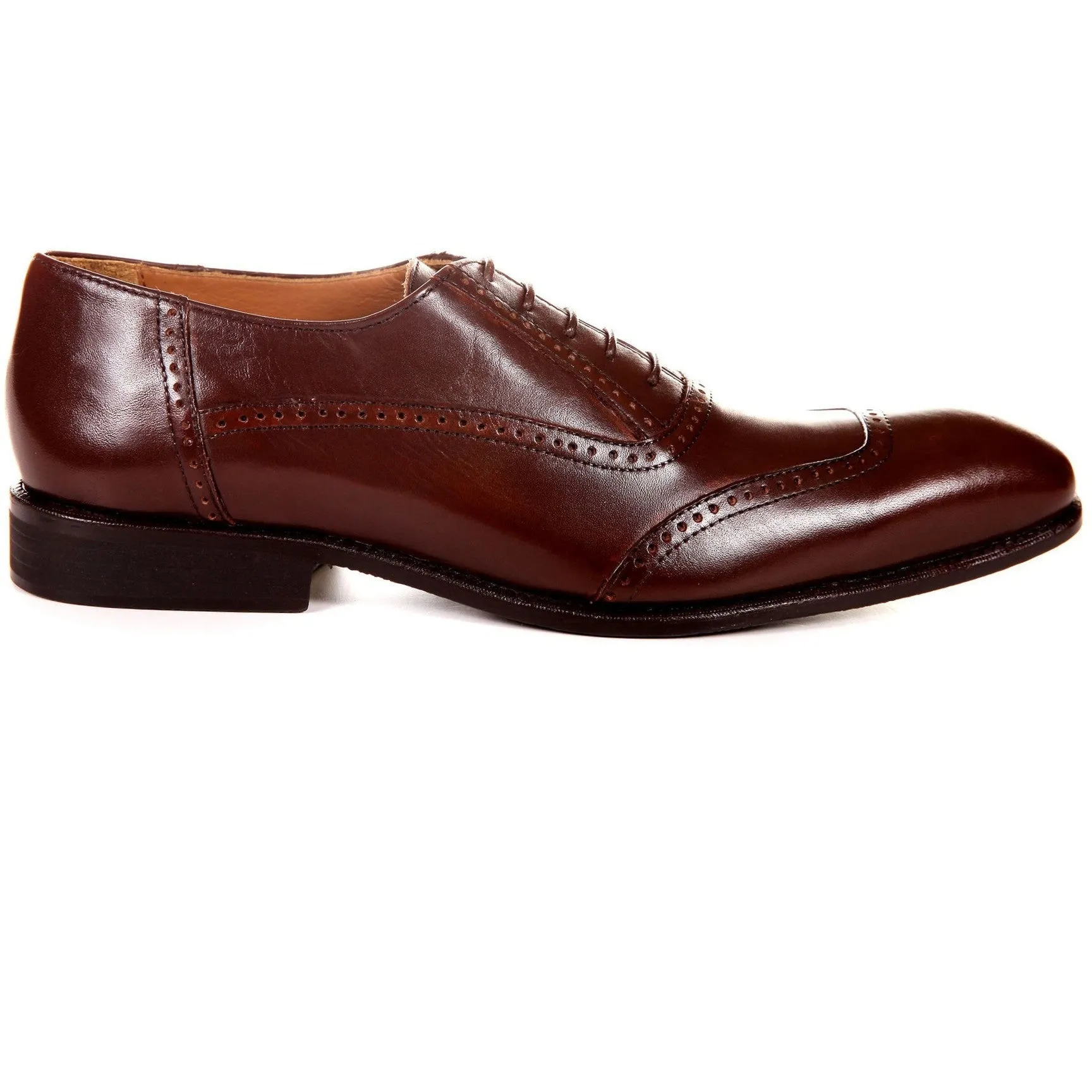 Men's Original Leather Cap Toe Brown Oxford Shoes by ENAAF #CRSCA20BR