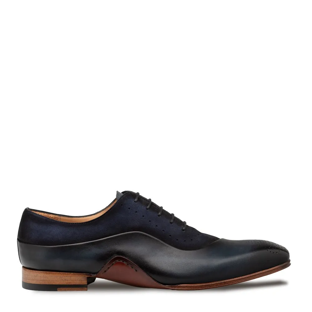 Mezlan Affari 21142 Men's Shoes Navy & Blue Suede / Calf-Skin Leather Brogue Oxfords (MZ3740)