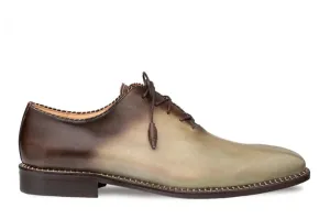 Mezlan Olive-Brown Lace-Up Men's Shoes Barbaro Two-Tone Oxford Style-21316