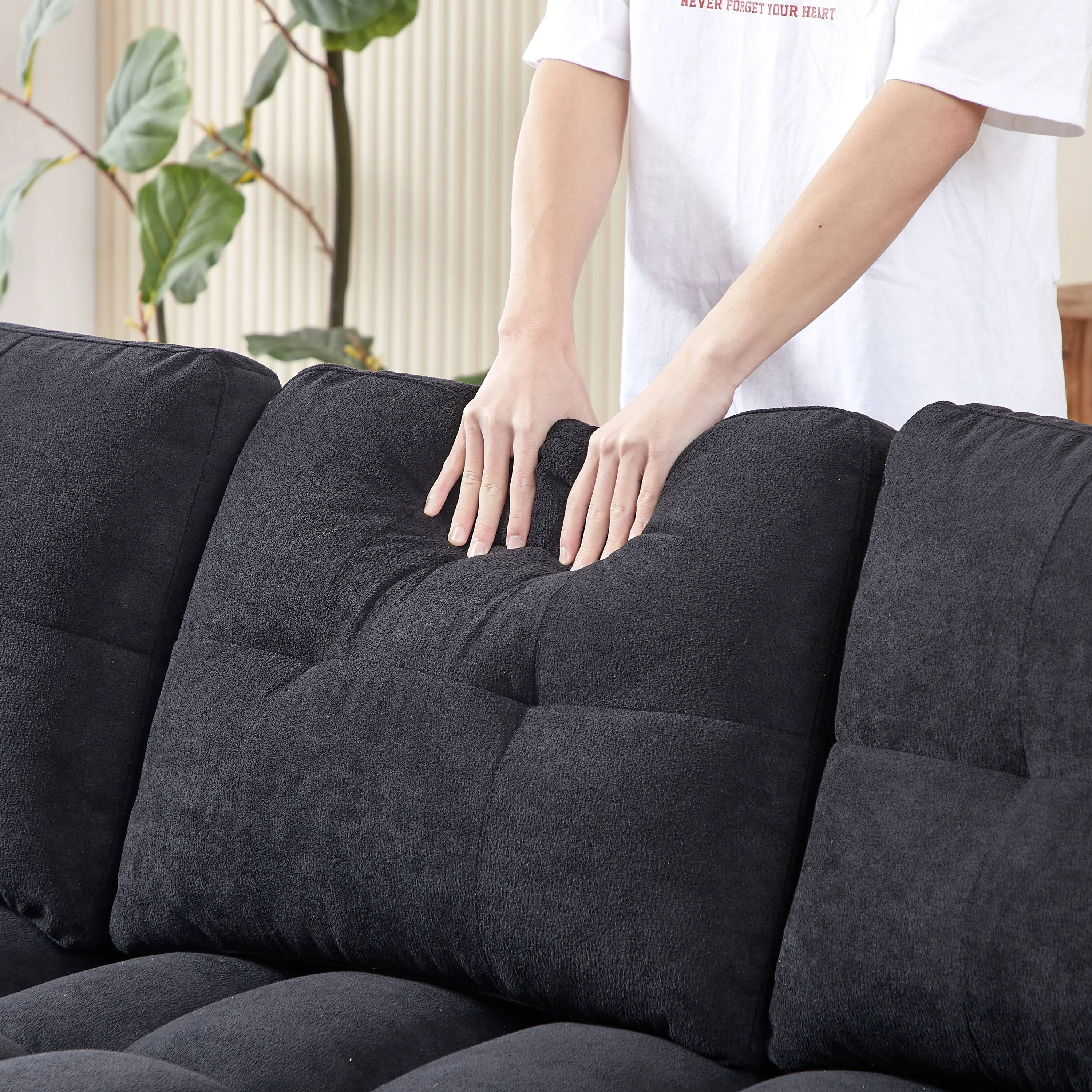 MH 78.75" Reclining Sofa, Pull-Out Sofa Bed with USB and tape-c charging ports, L-Shaped Sectional Sofa with Reclining Storage and Arm Side Organizer Pocket Features, Living Room Comfort Sofa
