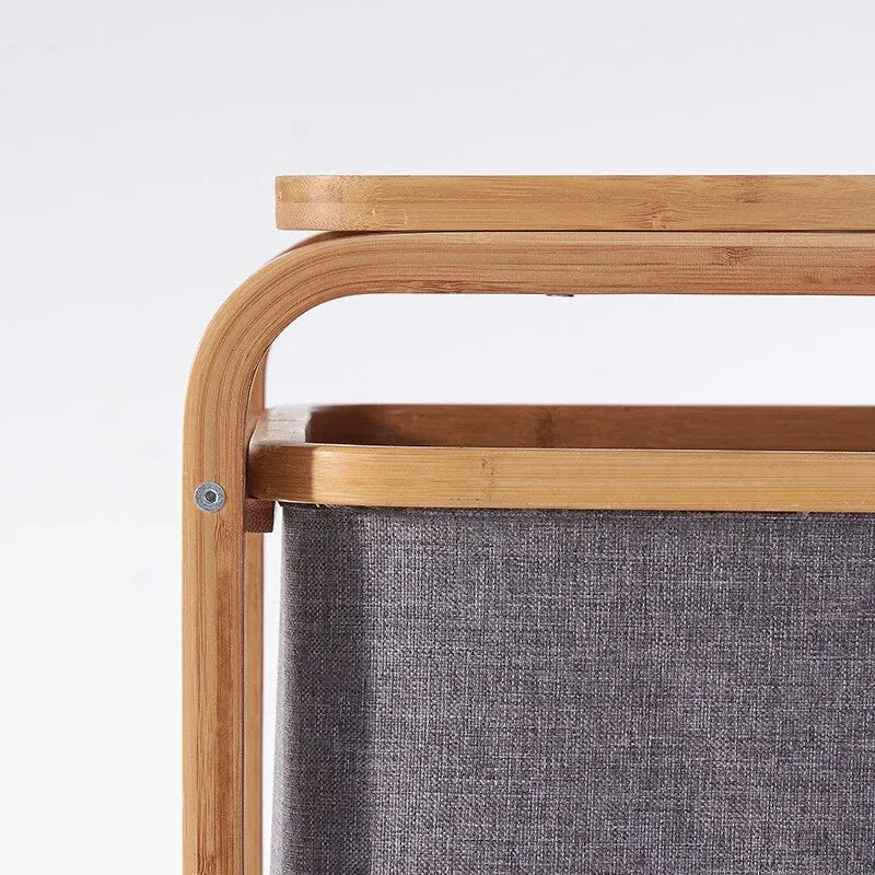 Natural Bamboo 2-Tier Multifunctional 2 1 Drawer Basket Rack
