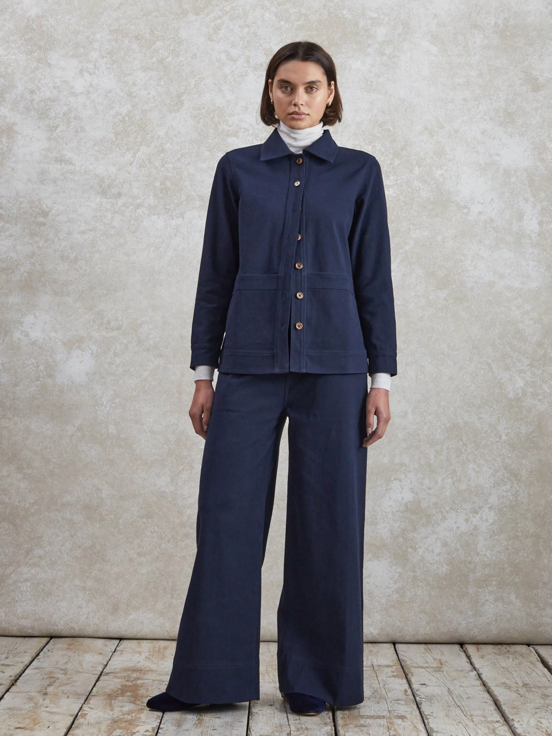 Navy Gemma drill jacket