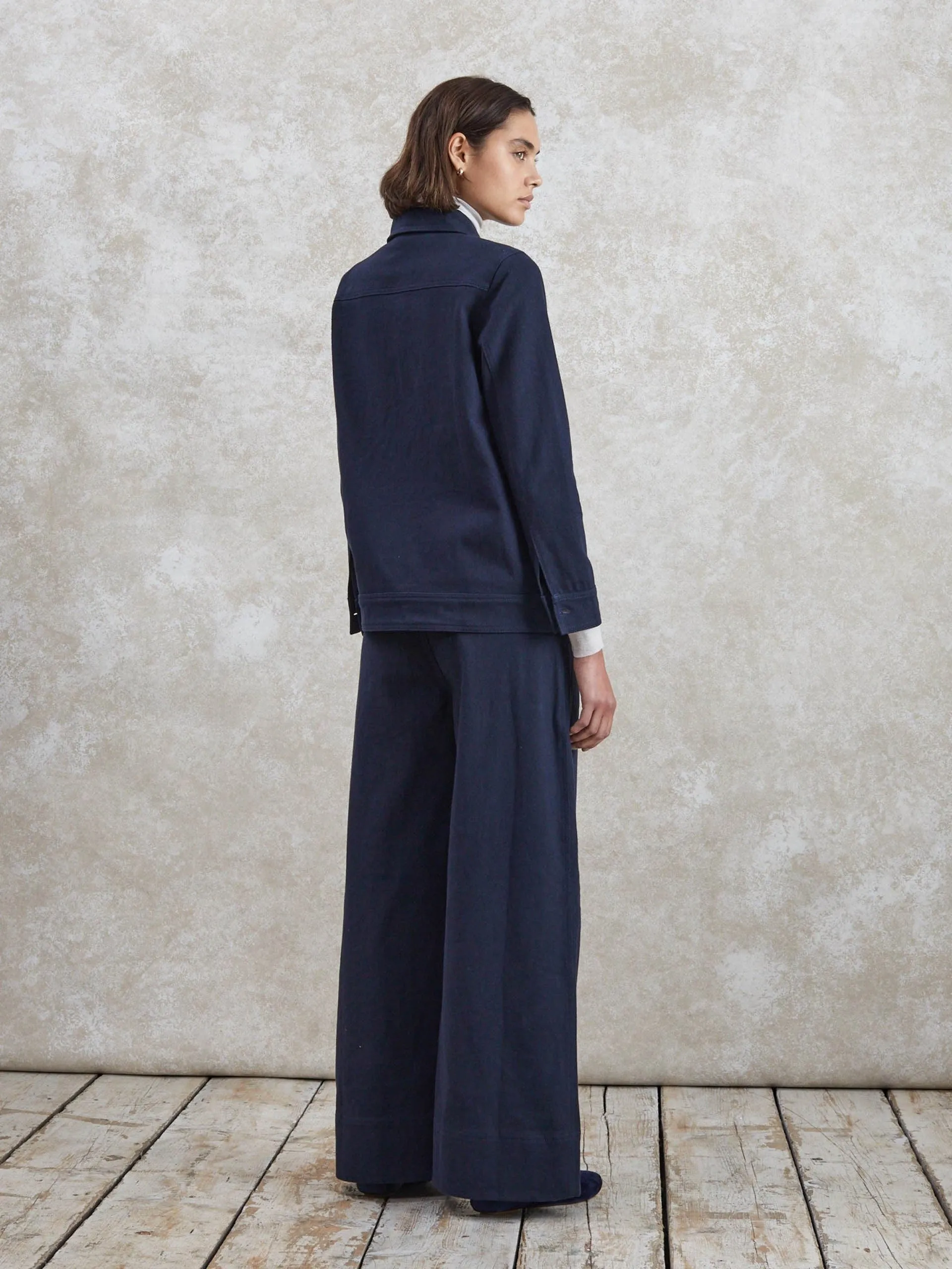 Navy Gemma drill jacket