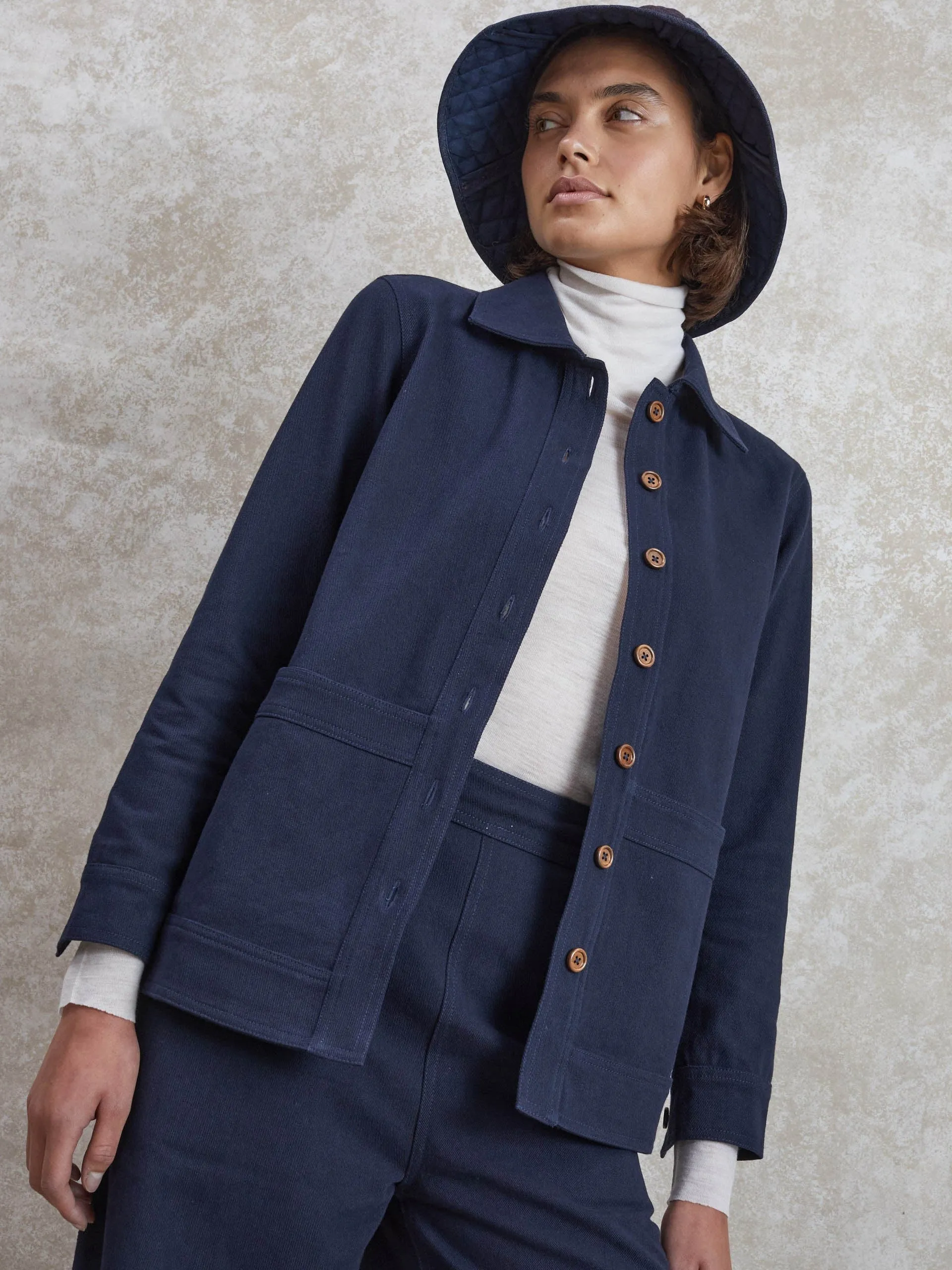 Navy Gemma drill jacket